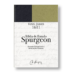 BÍBLIA DE ESTUDO SPURGEON BKJ 1611 FIEL semiluxo capa verde