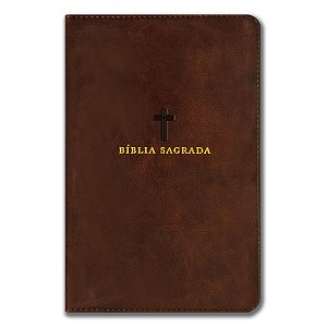 BÍBLIA NVI Letra Normal capa "couro" soft marrom índice - Palavras de Jesus em Vermelho