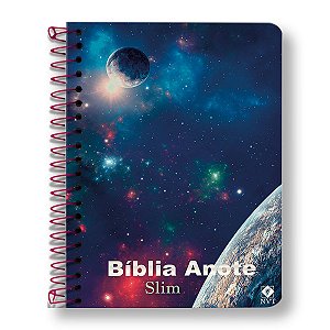 BÍBLIA ANOTE NVT SLIM LETRA NORMAL CAPA ESPIRAL UNIVERSO