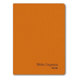BÍBLIA NVI SLIM Letra normal COMPACTA CAPA LUXO LARANJA BOLSO
