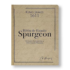 BÍBLIA DE ESTUDO SPURGEON BKJ1611 FIEL semiluxo capa bege