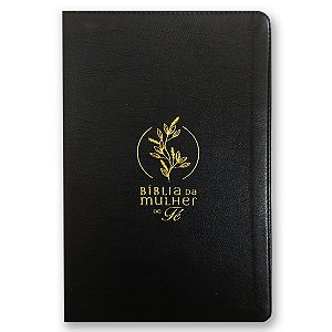 BÍBLIA DA MULHER DE FÉ NVI Letra normal CAPA COURO SOFT PRETO