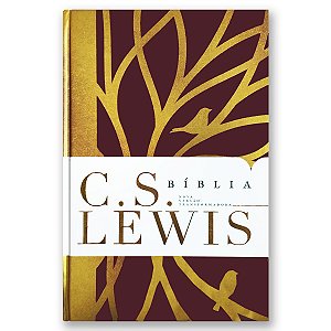 BÍBLIA C.S LEWIS NVT Letra grande CAPA DURA VERMELHO DOURADO