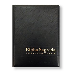 BÍBLIA ARC085TILSGIL Letra supergigante índice capa preto nobre zíper