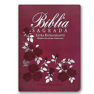 BÍBLIA ARC085TILEXGLV Letra Extragigante ÍNDICE CAPA PINK/FLOR palavras de Jesus em vermelho