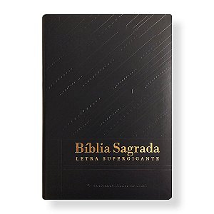 BÍBLIA ARC085TILSGILV Letra supergigante índice capa preta nobre