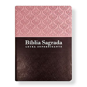 BÍBLIA ARC085TILSGILV Letra supergigante índice capa rosa e marrom nobre