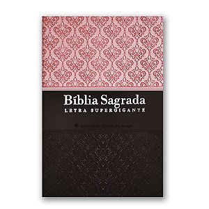BÍBLIA ARC085TILSGILV Letra supergigante índice capa rosa e marrom nobre