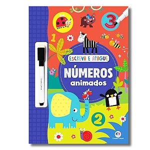 ESCREVA E APAGUE: NÚMEROS ANIMADOS - Grampeados - 19 x 16 cm