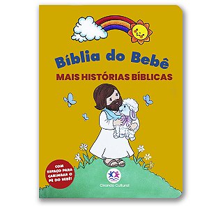 BÍBLIA DO BEBÊ - MAIS HISTÓRIAS BÍBLICAS página inicial em branco para o carimbo do pezinho do bebê