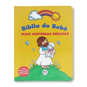 BÍBLIA DO BEBÊ - MAIS HISTÓRIAS BÍBLICAS - página inicial em branco para o carimbo do pezinho do bebê