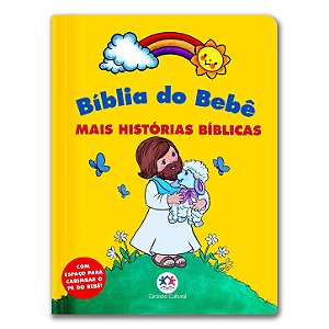BÍBLIA DO BEBÊ - MAIS HISTÓRIAS BÍBLICAS página inicial em branco para o carimbo do pezinho do bebê
