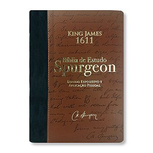 BÍBLIA DE ESTUDO SPURGEON BKJ1611 LUXO CAPA PRETA/MARROM