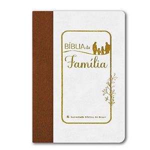 BÍBLIA RA065BF2 FAMÍLIA Letra normal CAPA BRANCO/MARROM PEROLADO