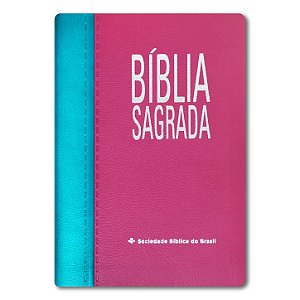 BÍBLIA RA065TILGI Letra gigante CAPA LUXO AZUL TURQUESA PINK ÍNDICE