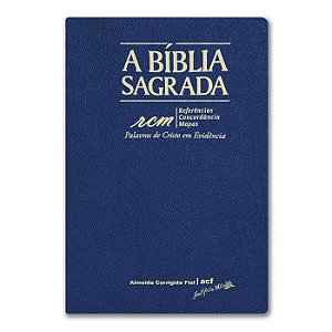 BÍBLIA ACF RCM Letra gigante CAPA PU LUXO AZUL