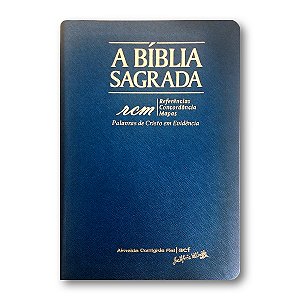 BÍBLIA ACF RCM Letra gigante CAPA PU LUXO AZUL