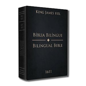 BÍBLIA BKJ FIEL 1611 BILÍNGUE PORTUGUÊS-INGLÊS - Letra normal CAPA PRETA