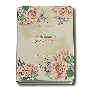BÍBLIA NA85JRSLIM JORNADA COM MARGENS Letra maior CAPA FLEXÍVEL LINHO CIALUX ROSAS