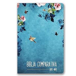 BÍBLIA COMPARATIVA ARC/NVI Letra normal CAPA SEMI LUXO ROSA TURQUESA