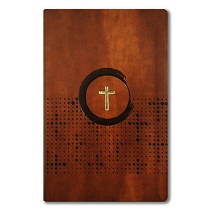 BÍBLIA NVI SLIM Letra normal CAPA LUXO MARROM CRUZ palavras de Jesus em vermelho