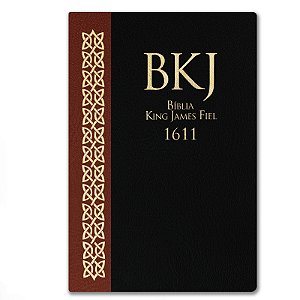 BÍBLIA BKJ FIEL 1611 Letra normal Ultrafarma Slim luxo preta/ marrom