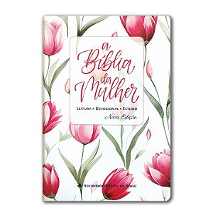 BÍBLIA DA MULHER NA065NBEM Letra normal capa couro sintético TULIPA VERMELHA