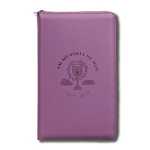 BÍBLIA NVI Leitura perfeita Letra normal ZÍPER CAPA LUXO ROXO - Lucas 22.19