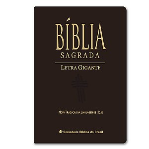 BÍBLIA NTLH065TILGI:MRN:BB Letra gigante CAPA LUXO MARROM NOBRE ÍNDICE