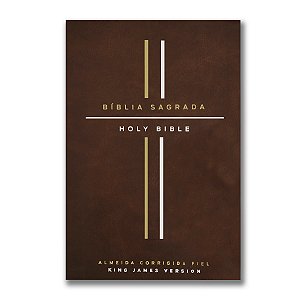BÍBLIA BILÍNGUE ACF/KJV Letra normal Leitura perfeita PORTUGUÊS/INGLÊS LUXO MARROM