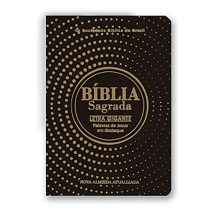 BÍBLIA NA045LGILV Letra gigante CAPA LUXO MARROM - palavras de Jesus em vermelho