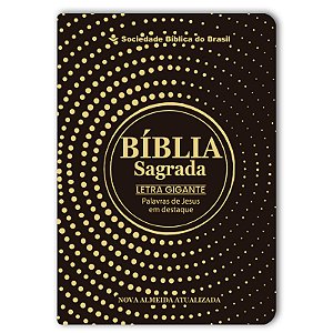 BÍBLIA NA045LGILV Letra gigante CAPA LUXO MARROM - palavras de Jesus em vermelho