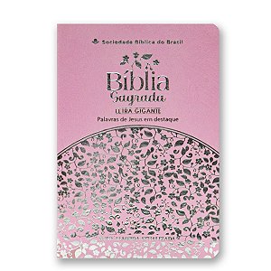 BÍBLIA NA045LGILV Letra gigante CAPA LUXO ROSA - palavras de Jesus em vermelho