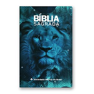BÍBLIA NA011 Letra normal CAPA SEMIFLEXÍVEL LEÃO AZUL EDIÇÃO BOLSO