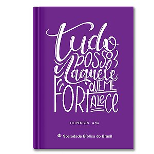 BÍBLIA NA043LMPK Letra maior CAPA DURA PINK TUDO POSSO NAQUELE QUE ME FORTALECE