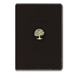BÍBLIA NA065LSGIL Letra supergigante CAPA LUXO ASTON VINHO ÁRVORE
