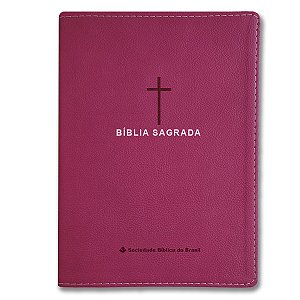 BÍBLIA NA085LV SLIM Letra normal REFERÊNCIAS CAPA LUXO ROSA - Palavras de Jesus em vermelho