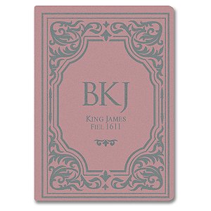 BÍBLIA KING JAMES FIEL 1611 Letra extra gigante CAPA LUXO ROSE