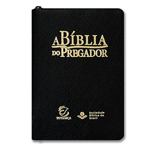 A BÍBLIA DO PREGADOR ARC064BPRL Letra normal CAPA LUXO PRETO ZÍPER