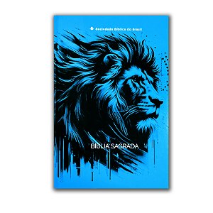 BÍBLIA NA63ECO ECONÔMICA Letra Normal CAPA DURA LEÃO AZUL