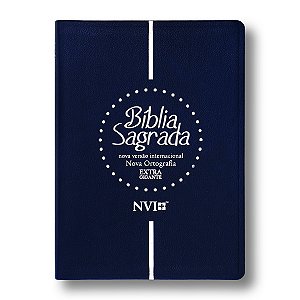 BÍBLIA NVI Letra extragigante capa luxo azul - Palavras de Jesus na cor azul escuro