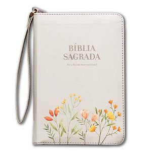 BÍBLIA NVI POCKET Letra normal CAPA LUXO FLORIDA COM ALÇA