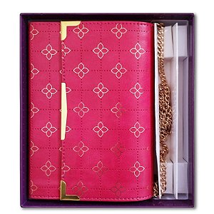 BÍBLIA NVI POCKET Letra normal CAPA LUXO CARTEIRA ROSA COM CORRENTE
