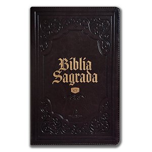 BÍBLIA ACF SLIM LEITURA PERFEITA Letra Normal CAPA LUXO MARROM ESCURO