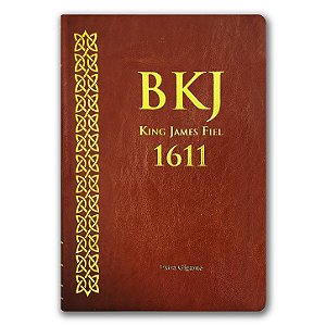 BÍBLIA KING JAMES FIEL 1611 Letra extragigante CAPA LUXO MARROM - Palavras de Jesus em vermelho