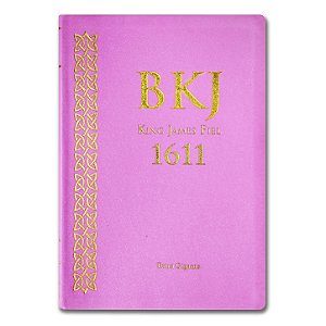 BÍBLIA KING JAMES FIEL 1611 Letra extragigante CAPA LUXO PINK - Palavras de Jesus em vermelho