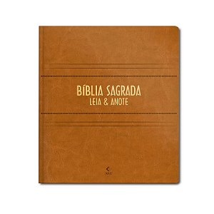 BÍBLIA LEIA E ANOTE NVT LETRA GRANDE CAPA LUXO CARAMELO - Palavras de Jesus em vermelho