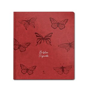 BÍBLIA LEIA E ANOTE NVT LETRA GRANDE CAPA LUXO RENASCER - Palavras de Jesus em vermelho