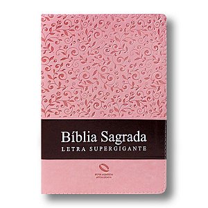 BÍBLIA NA085TILSG LETRA SUPERGIGANTE CAPA ROSA / MARROM NOBRE COM ÍNDICE