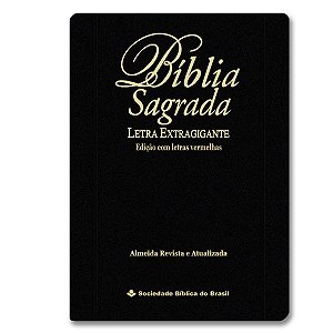 BÍBLIA RA085TIL Letra extragigante índice cp luxo preta - Palavras de Jesus em vermelho